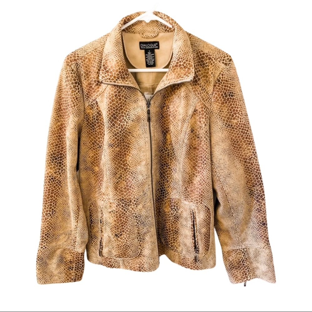 BRAND NEW DIALOGUE Faux Snake Skin Jacket L Large